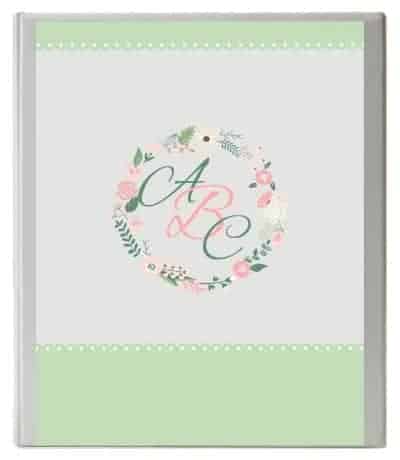 monogram binder cover