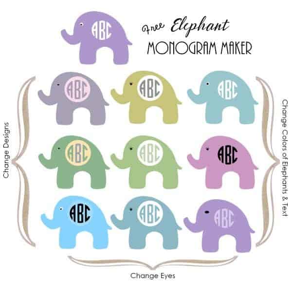 elephant monogram maker