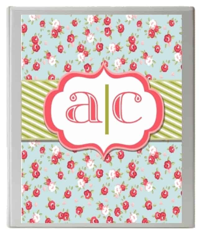 Free Monogram Binder Cover Customize Online Instant Download