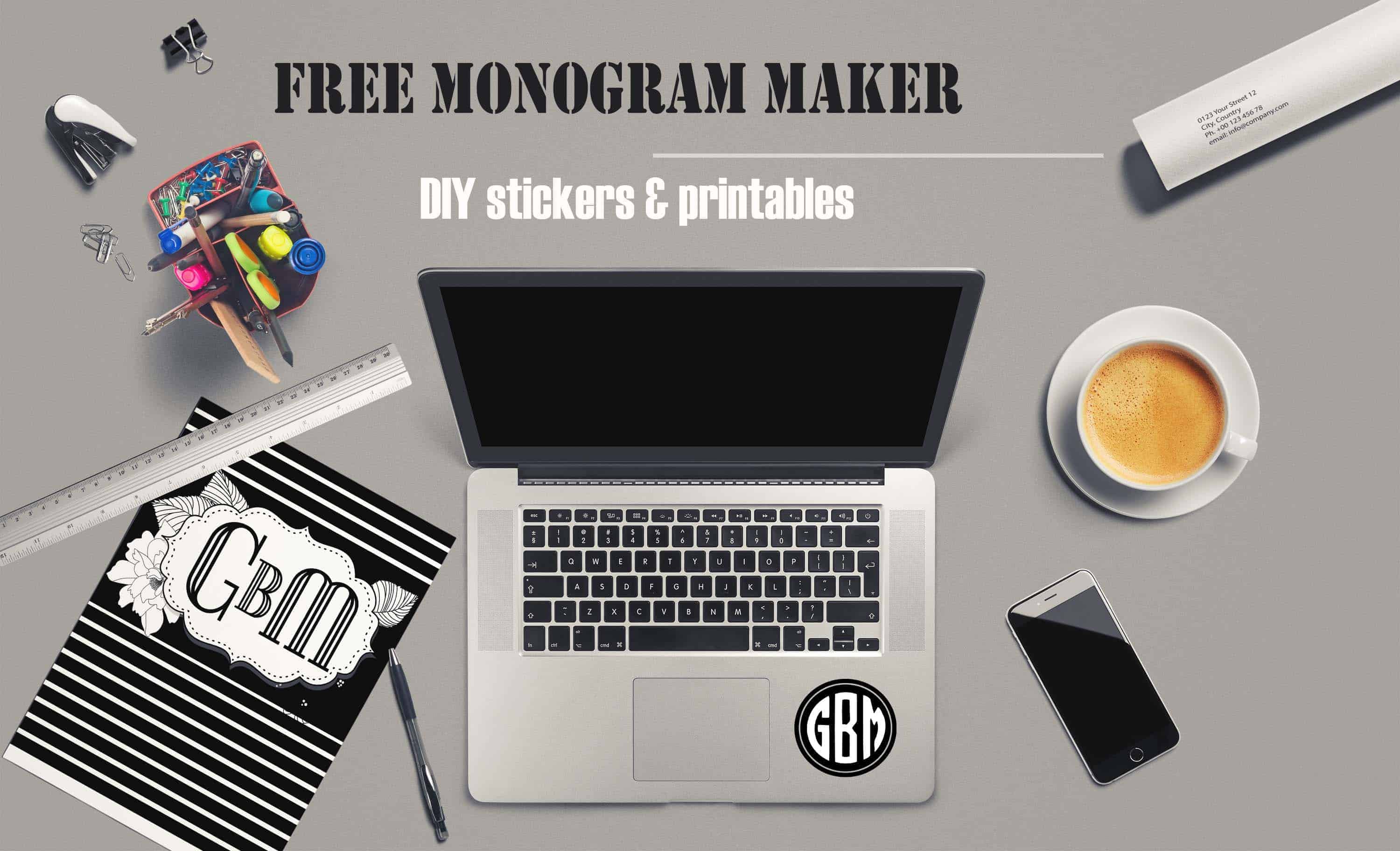 Free Monogram Maker Customize Online Instant Download