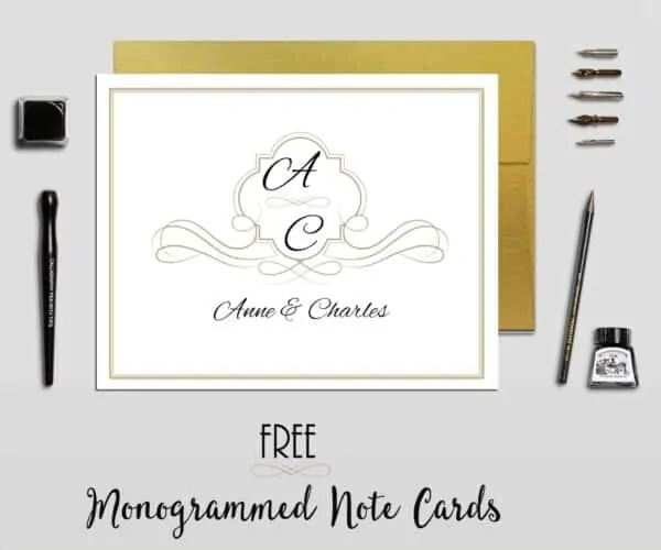 monogrammed note cards