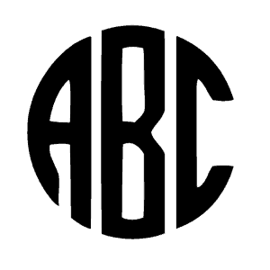 circle monogram font with no border