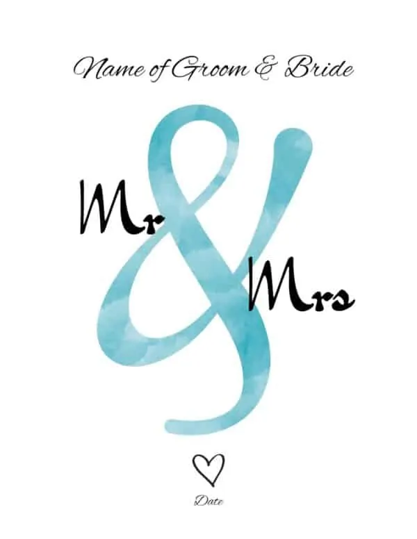 Mr & Mrs wedding signs