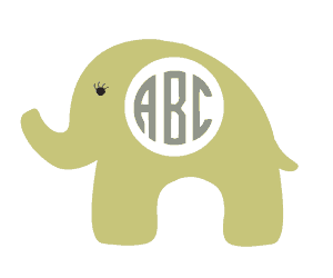 template with circle behind monogram