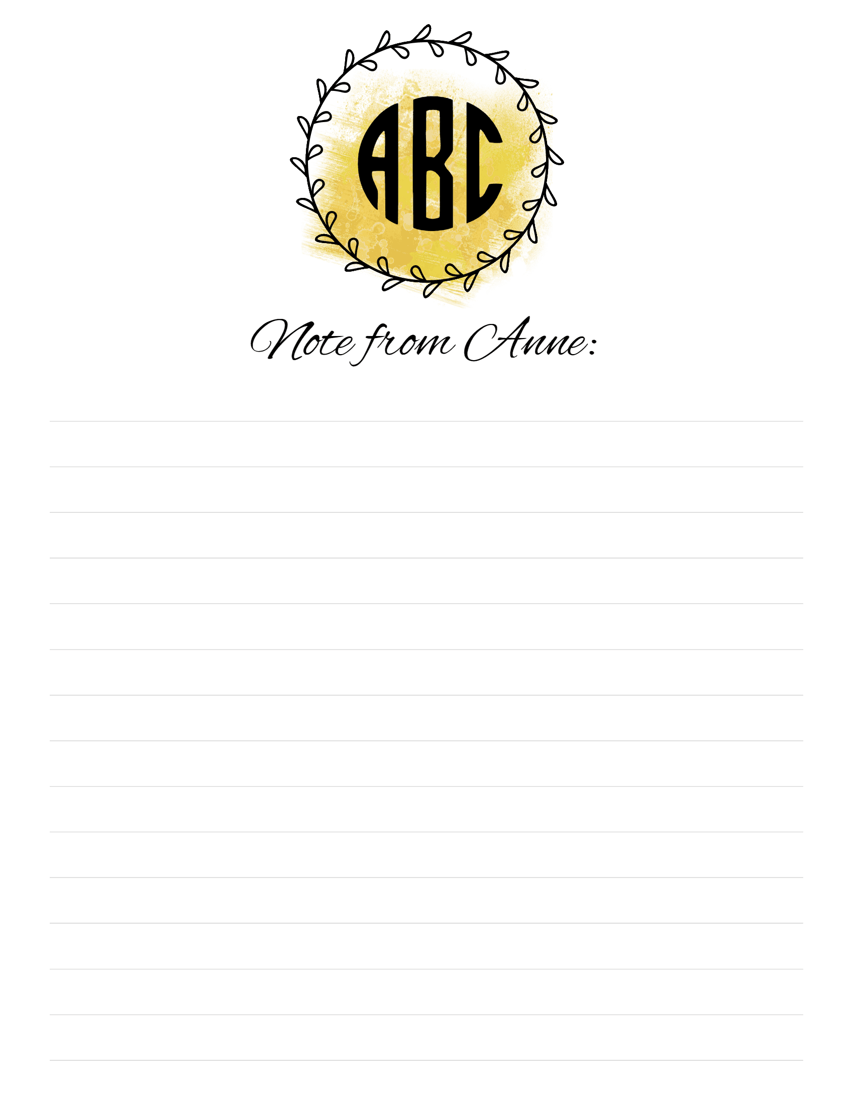 Free Monogrammed Stationery - Personalize online & Print at home