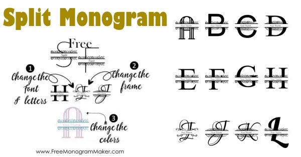 Split Monogram Font