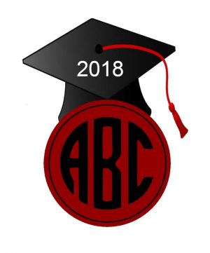 graduation cap with monogram
