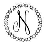 circle frame with initial N