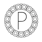 circle frame with initial P