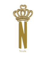 gold initial N with a crown on the top