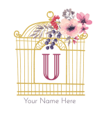 Pretty gold frame with one initial font