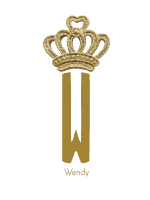 gold letter W with crown on top