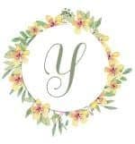 Chic yellow frame with the initial Y