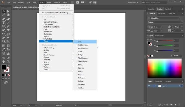 How to Arch Text in Illustrator