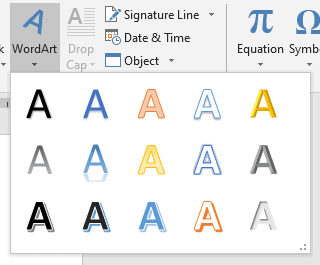 Word curve text