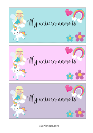 unicorn name tags