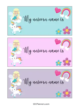 unicorn name tags