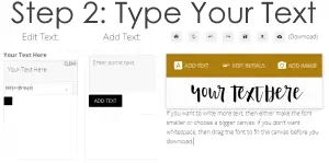 Step - type your text