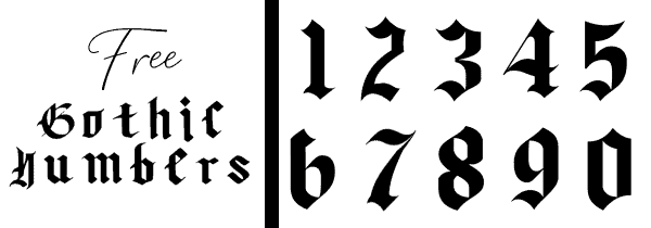 Gothic font numbers