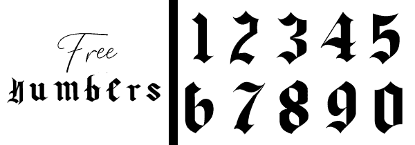 old english font numbers