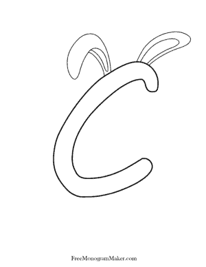 C bubble handwriting with cute ears