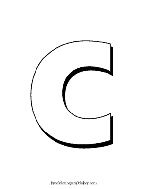 C letter with a black shadow
