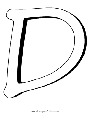 3D letter D with a black shadow