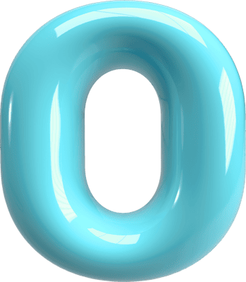 Bubble Letter (3D - Light Blue) O