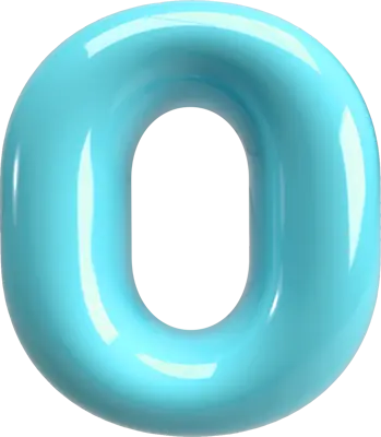 Bubble Letter (3D - Light Blue) O