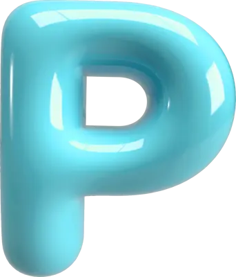 Bubble Letter (3D - Light Blue) P