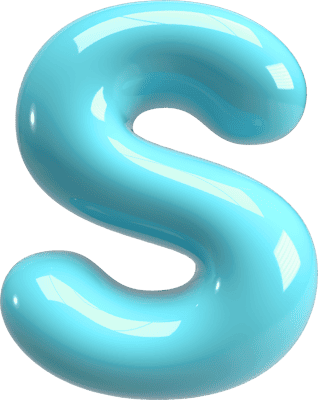 Bubble Letter (3D - Light Blue) S