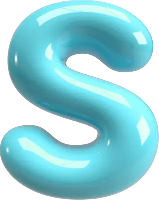 Bubble Letter (3D - Light Blue) S