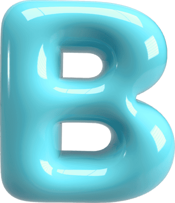 Bubble Letter (3D - Light Blue) B