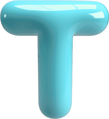 Bubble Letter (3D - Light Blue) T