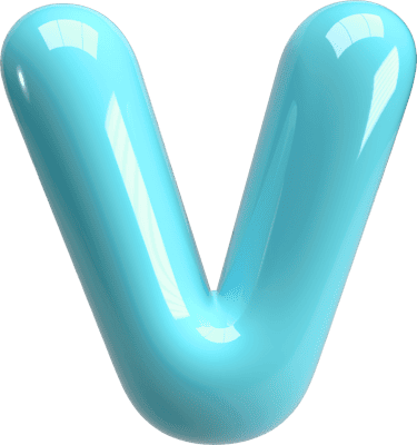 Bubble Letter (3D - Light Blue) V