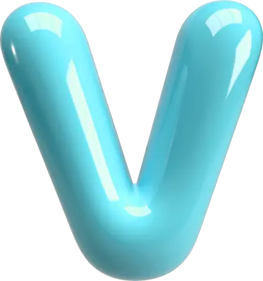Bubble Letter (3D - Light Blue) V