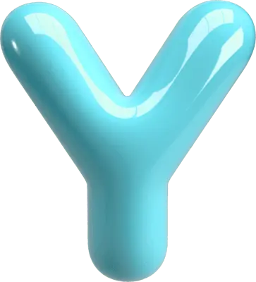 Bubble Letter (3D - Light Blue) Y