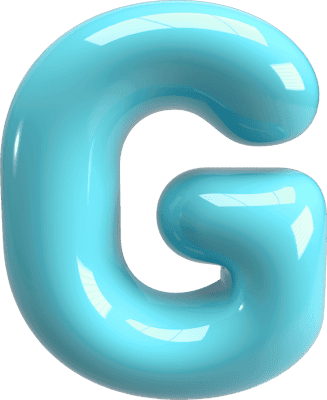 Bubble Letter (3D - Light Blue) G