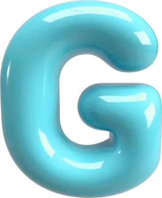 Bubble Letter (3D - Light Blue) G