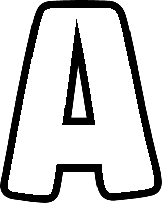 Bubble Letter A (Caps)