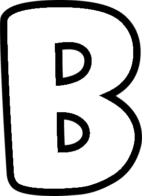 Bubble Letter B (Caps)