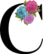 Floral Letter C with 3 Flowers