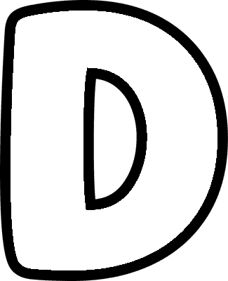 Bubble Letter D (Caps)