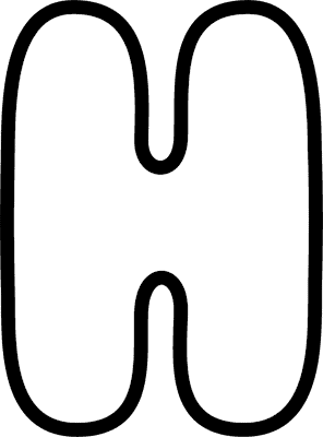 Bubble Letter H (Caps) #2