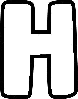 Bubble Letter H (Caps)