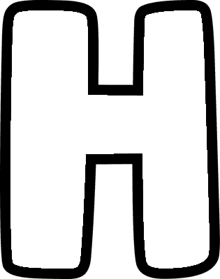 Bubble Letter H (Caps)
