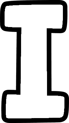 Bubble Letter I (Caps)