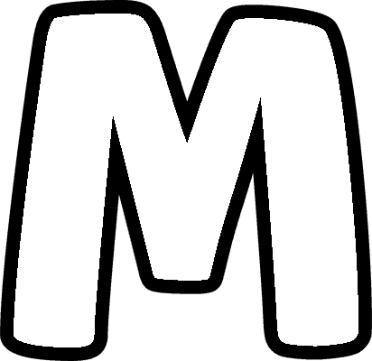 M - 001 Bubble Letter M (Caps)