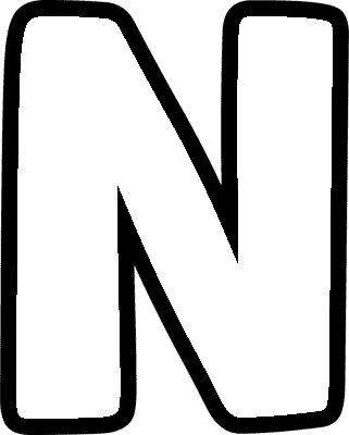 N - 001 Bubble Letter N (Caps)