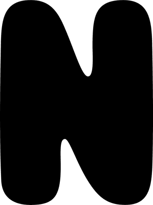 Bubble Letter N (Solid)